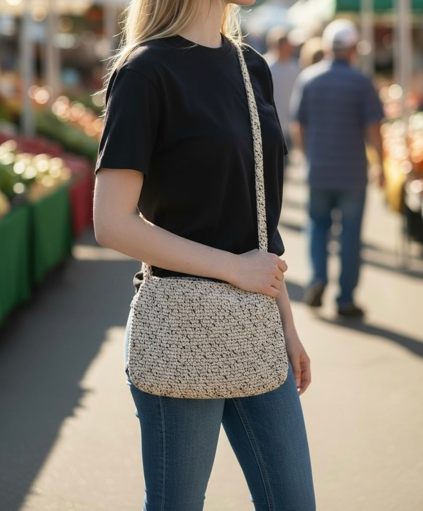 Handmade crochet cross body bag